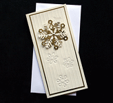 Gold Snowflake - Handcrafted Christmas Card - dr16-0049